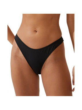 COTTON ON Women's Small Black Refined High-Side Brazilian Bikini Bottoms NWT